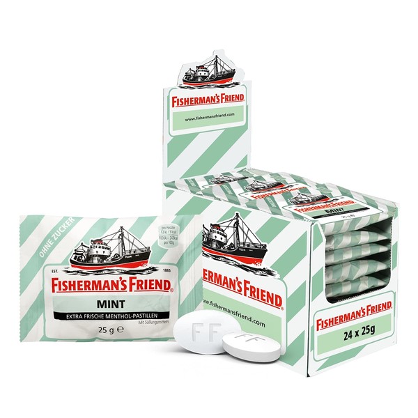 Fisherman's Friend Sugar Free Mint Menthol Lozenges 25g x 24 Packs by Fisherman's Friend