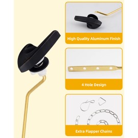 iFealClear Universal Brass Toilet Tank Flush Lever Handle, Side/Angle Mount Toilet Trip Lever Compatible with Kohler K-GP30324-CP, Stainless Steel Chain, Oil Rubbed Bronze