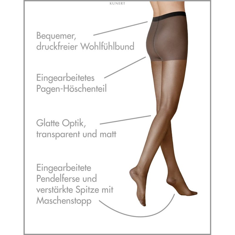 Kunert Women's Matt Fine Tights, Smooth and Soft, 20 Denier