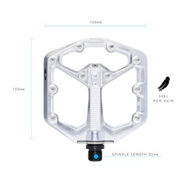Crankbrothers Stamp 7 Small Mountain Bike Pedals - Silver Edition - MTB Enduro Trail BMX Optimized concave Platform - Flat Pair of Bicycle Mountain Bike Pedals (Adjustable pins Included)