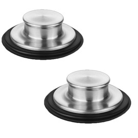 TopHomer 2Pcs Kitchen Sink Stopper, Stainless Steel Universal Sink Plug Cover Garbage Disposal Stopper for Bathroom Bathtub Kitchen (Silver)