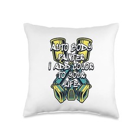 Service Car Spray Paint Kit Can Detailing Gifts I Add Color to Your Life Spray Automotive Car Painter Throw Pillow, 16x16, Multicolor