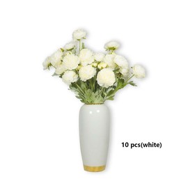 Molilito Christmas Room Decor, molilito' artificial flowers,fake flowers, 20 peony roses decorative artificial flowers, living room decoration, wedding decorations, bridal bouquet,fruit,plants,ornaments - Specification: 10PCS(white)