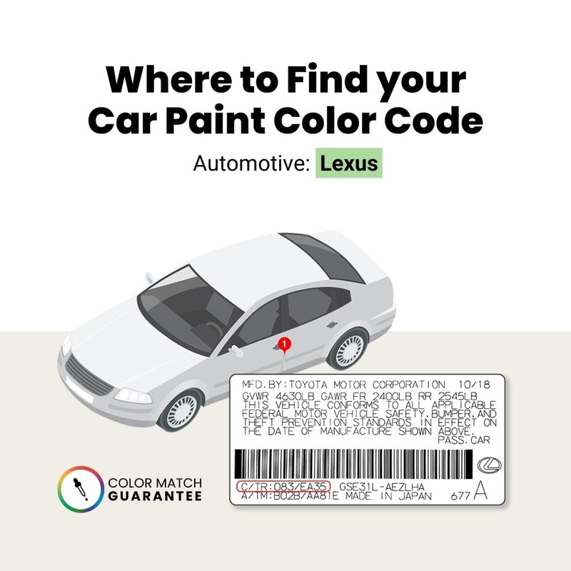 TouchUpDirect 1J7 Atomic Silver Metallic Compatible With Lexus Exact Match