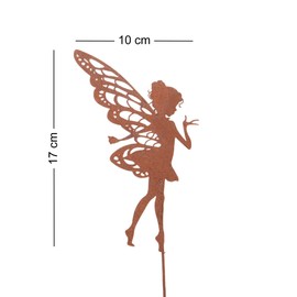 RM Design Zinc Elf Small Garden Decoration, Garden Stake Made of Patina Metal for Garden Patio or Balcony