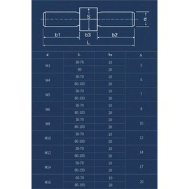 304 Stainless Steel Left Right Thread Double End Thread Rod Positive Negative Thread Bar Stud Screw Bolts M3 M4 M5 M6 M8 M10-M16 1/2/3pcs (Color : 80mm, Size : M8-1pcs)