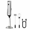 NWUNJ Rechargeable Milk Frother Handheld with Stand, 3-Speed
