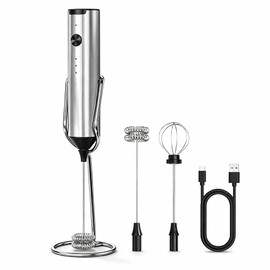 NWUNJ Rechargeable Milk Frother Handheld with Stand, 3-Speed