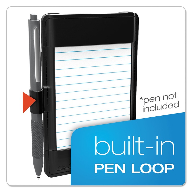 Oxford at-Hand Note Card Case, 3" x 5" Size, Black,
