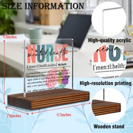 Appreciation Gift for Mental Health Nurse Clear Desk Decorative Sign, Thank You Gift for Psychiatric Psychiatry Psych Nurse, Trauma Mental Health Nursing School Grad Office Desk Decor Plaques EDC48