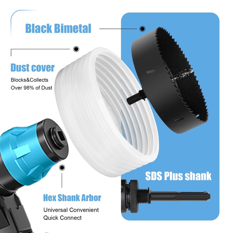 3-1/2" | 89mm Hole Saw for Recessed Lights,3-1/2" Bi-Metal Hole