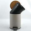 Spirella Adonis Cosmetic Bin 3 Litres Stainless Steel Bamboo with