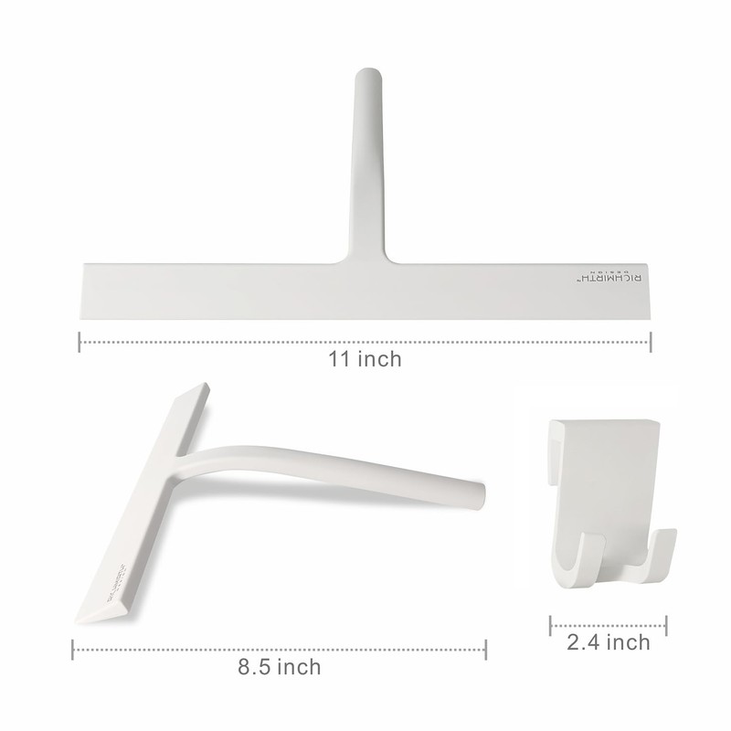 Shower Squeegee with Silicone Hook, 11" Inch Width All Purpose