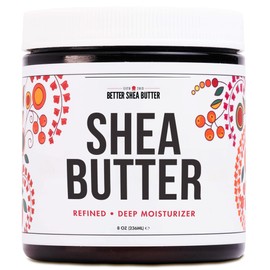 Refined Shea Butter Unscented - 100% Pure African Shea Butter for Hair & Dry Skin - Soap Base - Face & Body Moisturizer, for DIY Whipped Body Butter & Lip Balm 8 oz Jar