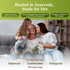 Jiva Botanicals Shatavari Capsules for Women – 1,200mg Organic Shatavari Powder for Hormonal Balance, Women’s Reproductive Health & Menopause Support – Non-GMO, Vegan, Gluten-Free – 60 Capsules