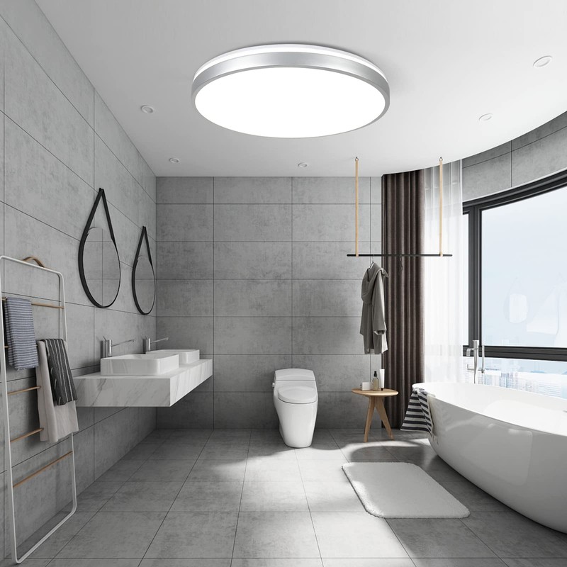 HOREVO Bathroom Ceiling Light with Remote Control with Bluetooth Speaker,