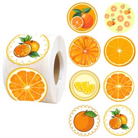 BignzwUra 500 Little Orange Themed Stickers Tangerine Clementine Fruit Baby Shower Orange Clementine Birthday Party Decorations Supplies Favors Stickers