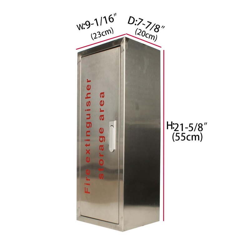 Fire Extinguisher Cabinet,Box,Bracket, Wall Mount,Stainless Steel Suitable for 5LB,10LB Fire