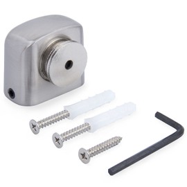 Apecs Magnetic Door Stopper Door Holder with Spring-Loaded Buffer for Doors up to 50 kg Door Stopper Stainless Steel Base Small Set of 4