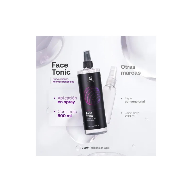 B Life tónico facial 500 ml, 99 % ingredientes naturales;