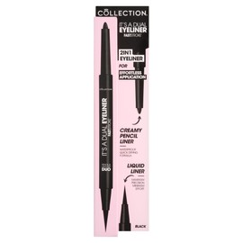 Collection Cosmetics Fast Stroke It’s A Dual Eyeliner, Liquid and Pencil Formula, Precise Application, 24hr Wear, 0.3ml, Black