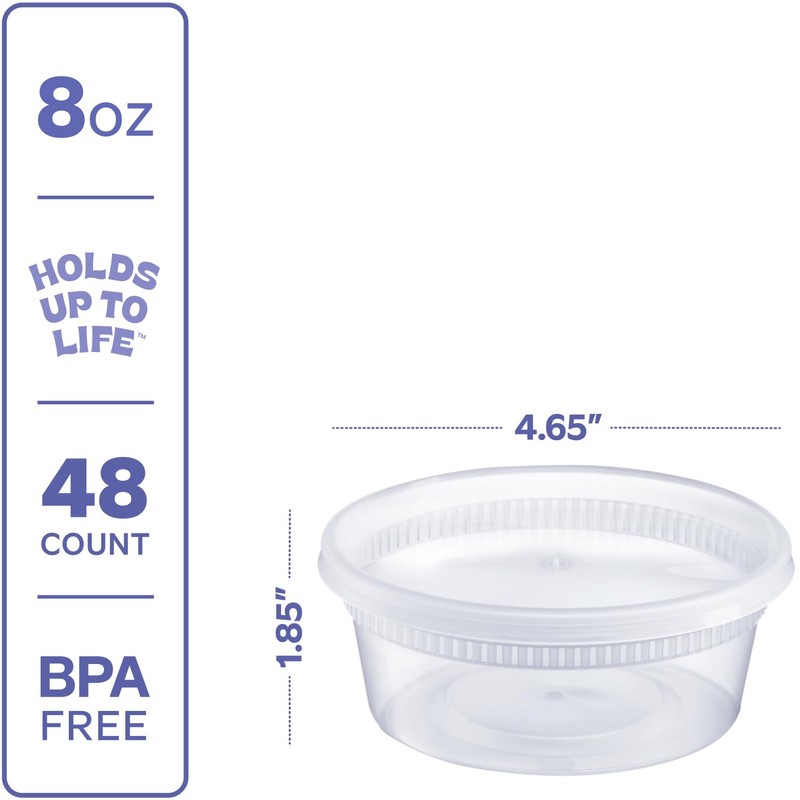 GUSTO [48 Sets - 8 oz. Plastic Deli Disposable Food