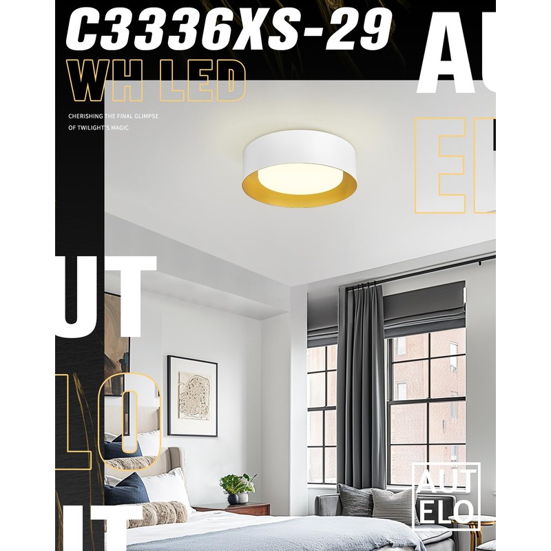 AUTELO 12" Flush Mount Ceiling Light, 3CCT LED Light Fixtures