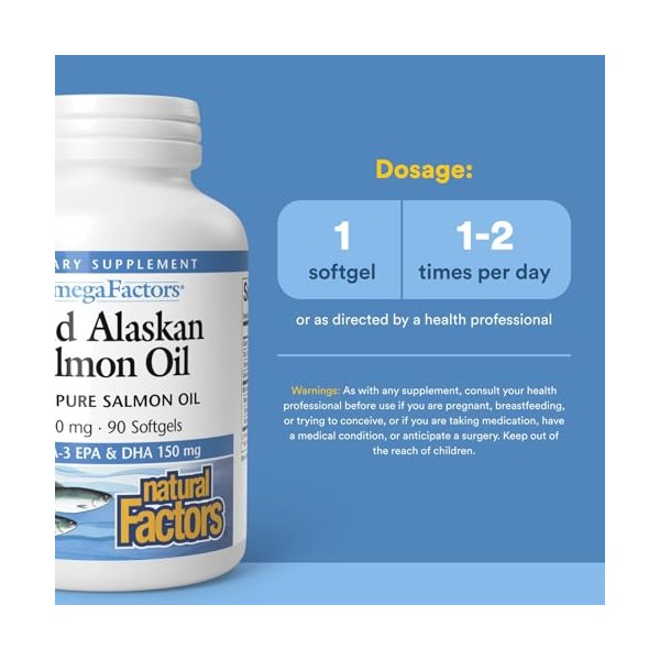 Natural Factors 100 Wild Alaskan Salmon Oil 1300 mg 90