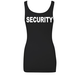 Security Women's Tank Top Bouncer Police Event Staff Uniform Guard Top Black Large