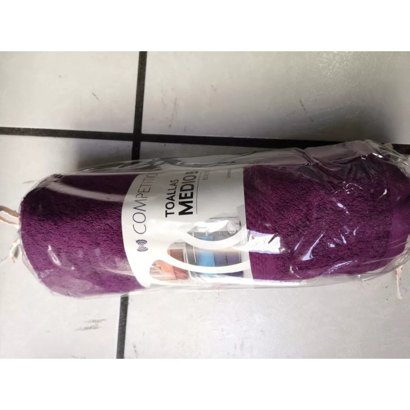 Competition Toalla Medio Baño 100% Algodón 600grs, Súper Absorbentes Color