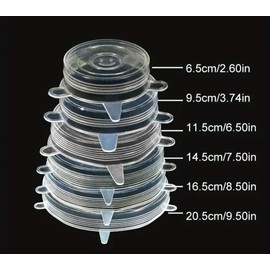 Tapas Elásticas de Silicón Reutilizables, Tapas Ajustables, Tapas Reutilizables Mantener Alimentos Frescos, Antiderrames,Tapas para Almacenamiento, Microondas, Horno, Congelador.