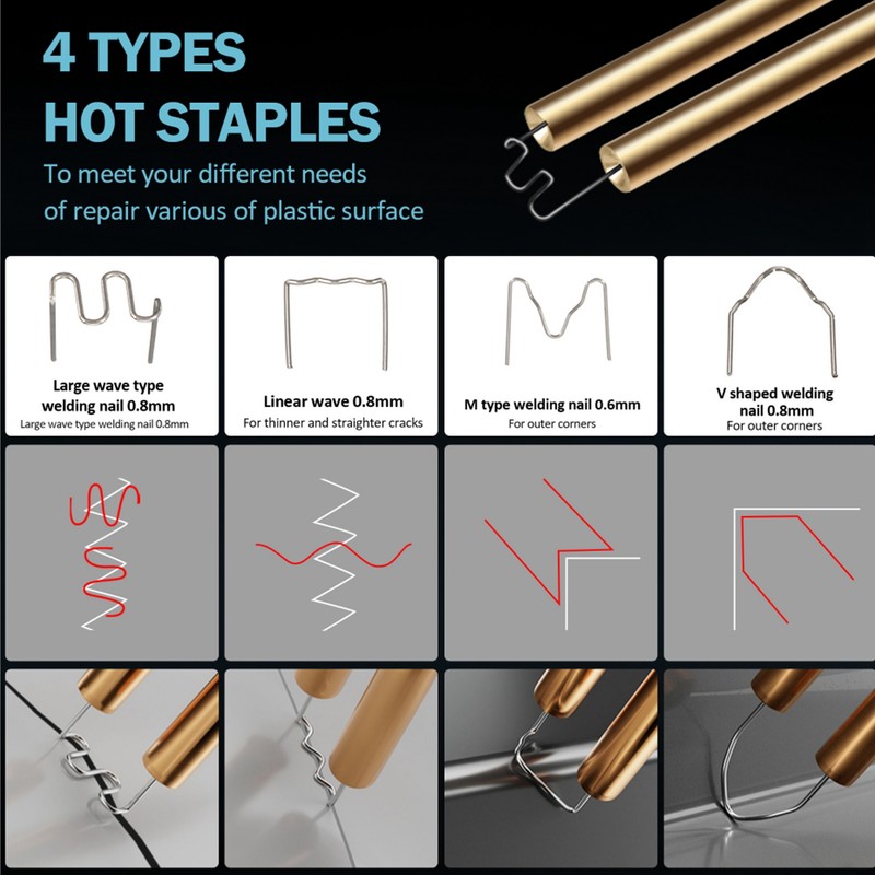 Plastic Welder Multipurpose Portable Repair Kit With Hot Staple Plastic