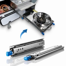 AOLISHENG 350mm Heavy Duty Drawer Slides with Lock, Full Extension 3-Fold Ball Bearing Rail, Industrial Slide Track, 120KG Load Capacity