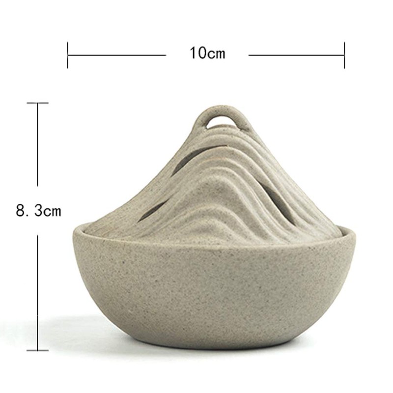 HIGHAWK Incense Burner, Pottery, Buddhist Tools, Swirl, Incense Cone Shape,
