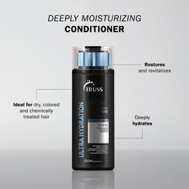 TRUSS Ultra Hydration Hair Conditioner for Women & Men - Moisturizing Treatment for Dry, Damaged Hair - Adds Shine & Body - Color-Safe for All Textures - Restores Vital Nutrients (300 ml)