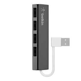 Belkin F4U042BT Ultra-Slim Travel Hub - 4-Port Ultra Slim ,Black