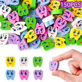 Kleeblatt Large Teeth Erasers for Kids Bulk, 150 PCS Big Large Fun Desk Pets for Kids Classroom, Treasure Box Prizes,Party Favors for Kids Goodie Bags, Back to School Gifts for Students