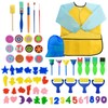 Surplex 65 pcs Sponge Paint Brushes Kits Kids Painting Set