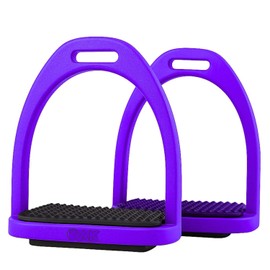 AK Baspro Horse Plastic Stirrup High Strength Durable Quality Plastic Riding Stirrups, Safety Stirrups Equestrian Stirrups Treads with Non-slip Rubber Pad AKRS-6047-02 (Purple, 4.75'')