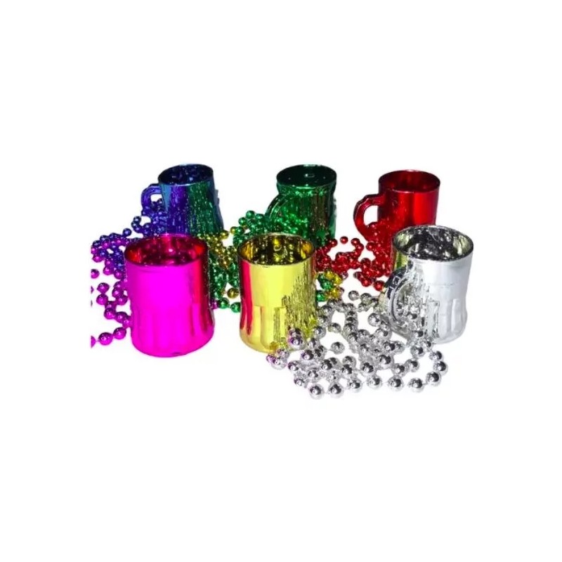 Dasore 12 Collares Tarros Tequilero Shots Vaso Fiesta Metalicos