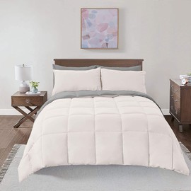 Royal Hotel Bedding Soft and Plush Down Alternative Comforter - Reversible with 2 Colors Duvet Insert Comforter - Hypoallergenic Hotel Plush Down-Alternative - California King, King, Gray and White