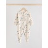 NEXT 3 Pack Baby Zebra Cotton Pyjamas Grey 0 Months