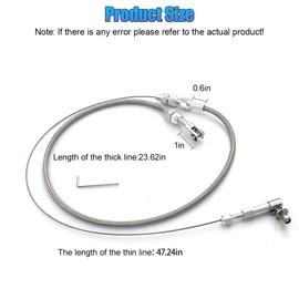 UHANBUT 24" Car Braided Throttle Cable Kit with Gloves, Adjustable Stainless Steel Fuel Line Gas Cable Kit with Aluminum Fitting & Ferrule, Universal Throttle Cables Replacement Set (24 Inch)