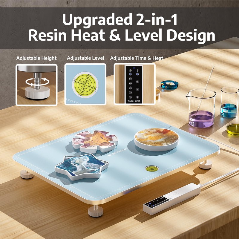 OFFNOVA 2-in-1 Resin Heating Mat & Leveling Table, Fast Curing