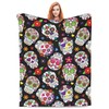 BLUBLU Day of The Dead Sugar Skull Flannel Fleece Bed