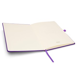 Notes London Eco A4 Notebook with Lined Pages, Pen Loop, Ribbon, Date Marks and Paper Pocket, Pocket Hardback Journal, Note, sustainably sourced paper (Purple)