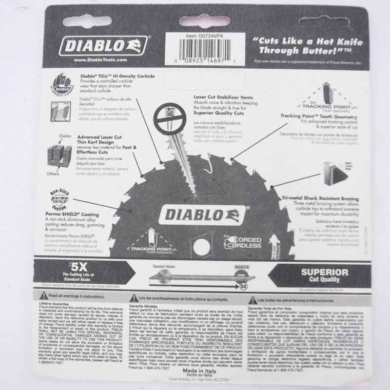 Diablo 2 Pack 7-1/4" Diablo Framing Saw Blades 24 Teeth,
