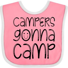 inktastic Campers Gonna Camp, Camping, Typography Baby Bib Pink and White 46b5e
