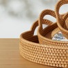 Ottoman Tray, 3 Pcs Hand-Woven Wicker Rattan Tray Decorative Basket