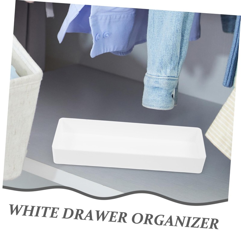 STOBAZA 4Pcs Square Plastic Drawer Organizer Bins for Desk Makeup